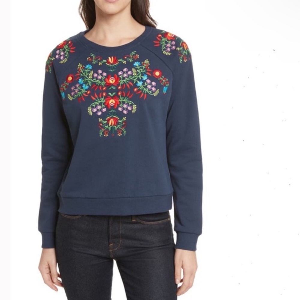 Rebecca Minkoff Embroidered Sweatshirt Top size M